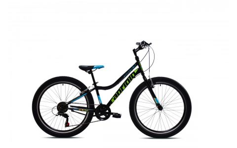 DETSKÝ BICYKEL CAPRIOLO DIAVOLO 400 24"/12" ČIERNO-ZELENÝ 2025