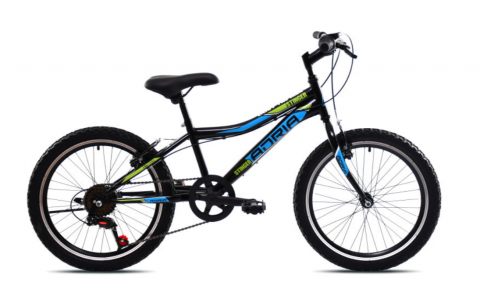 DETSKÝ BICYKEL CAPRIOLO ADRIA STINGER 20/7HT ČIERNO-MODRO-ZELENÝ 2025