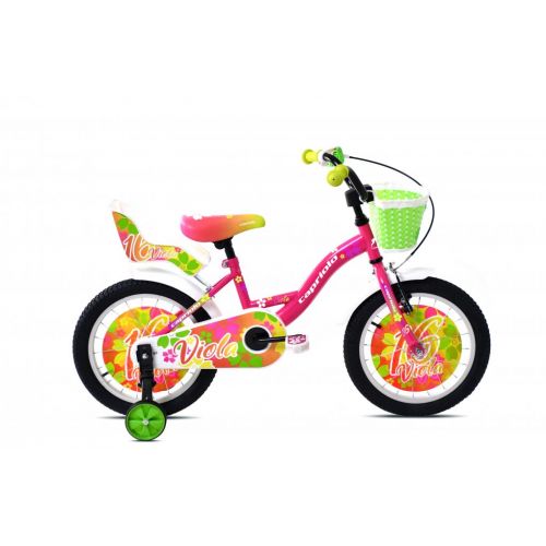 DETSKÝ BICYKEL CAPRIOLO VIOLA BMX 16&quot; RUŽOVÝ-ZELENÝ, 2024