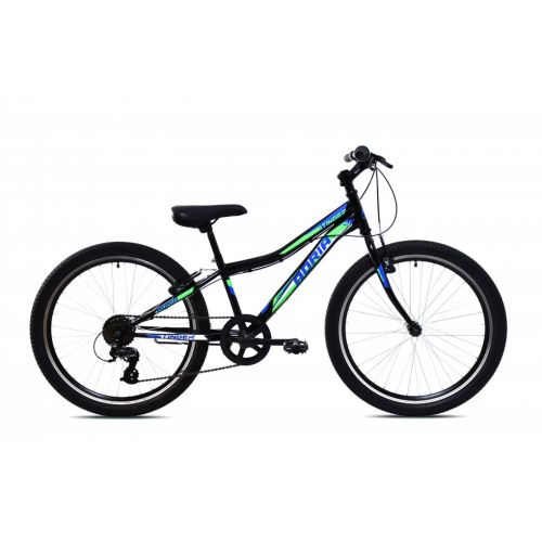 DETSKÝ BICYKEL CAPRIOLO ADRIA STINGER 24/7HT ČIERNO-ZELENÝ
