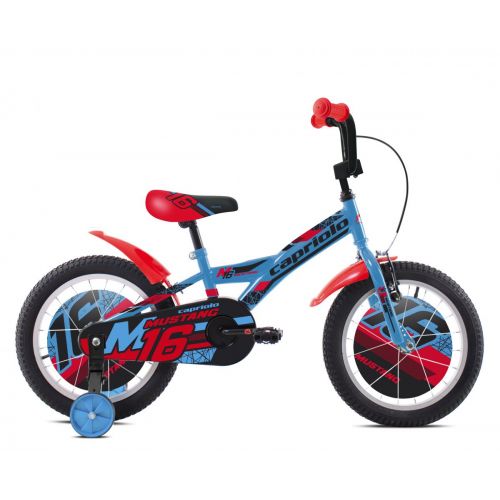 DETSKÝ BICYKEL CAPRIOLO MUSTANG 16&quot; ČERVENO-MODRO-ČIERNY, 2023