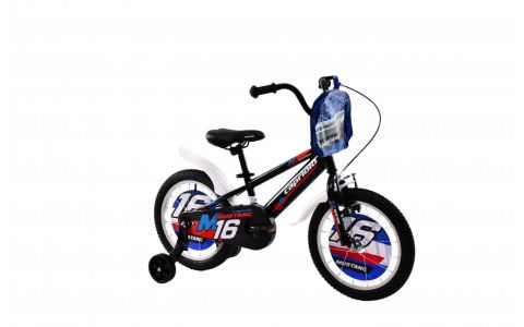 DETSKÝ BICYKEL CAPRIOLO MUSTANG 16"/8" ČIERNO-ČERVENY