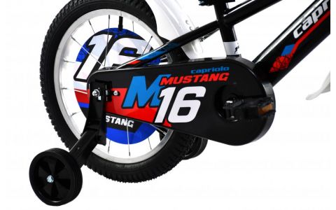 DETSKÝ BICYKEL CAPRIOLO MUSTANG 16"/8" ČIERNO-ČERVENY