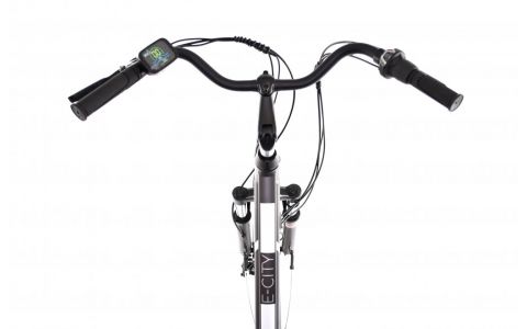 ELEKTRICKÝ BICYKEL E-CITY SIVO-STRIEBORNÉ